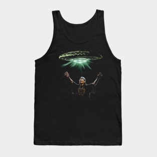 Trippy Native American UFO Alien Mushroom Meditation Tank Top